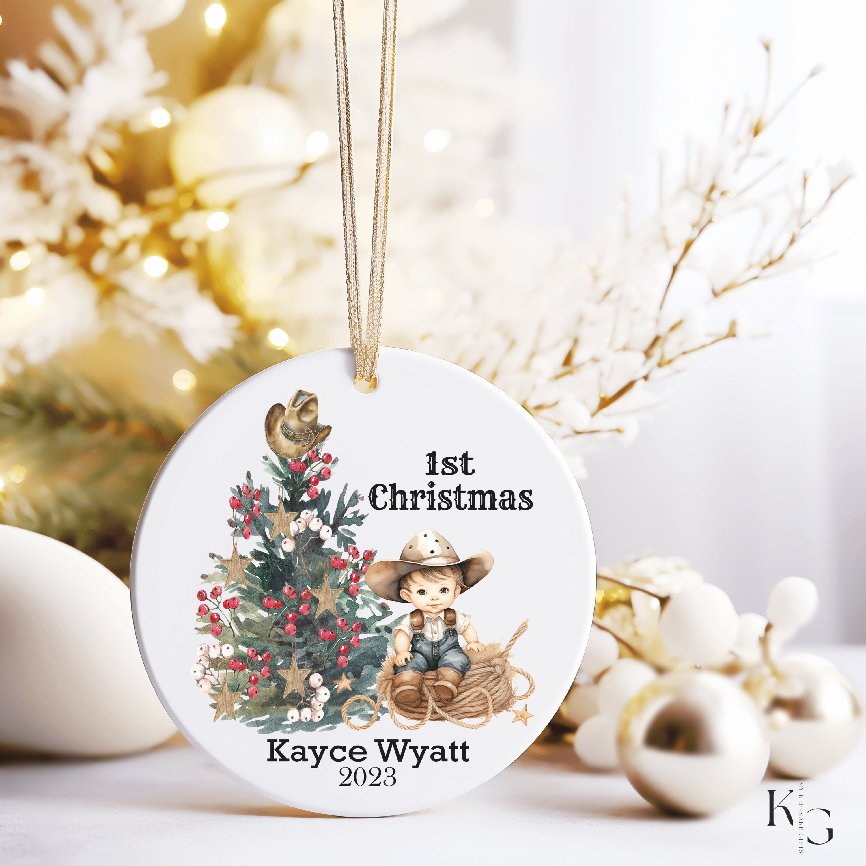 Personalized western christmas ornaments Clearance