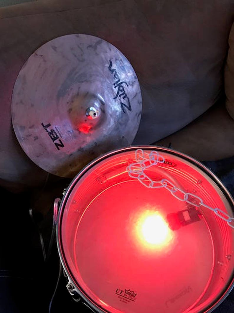 14 Snare drum swag light with cymbal mount | Etsy