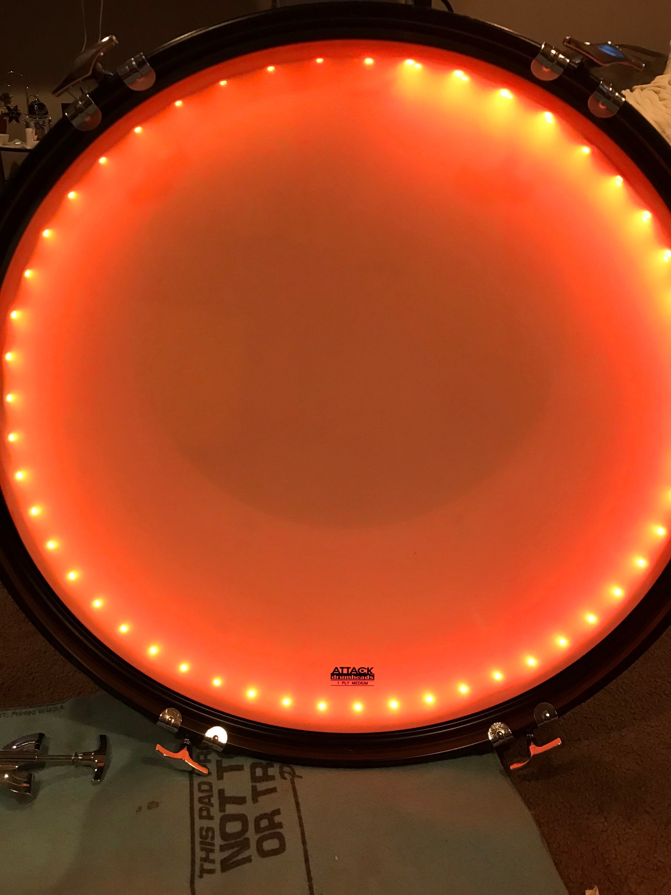 Bass drum coffee table with LED lighting Etsy