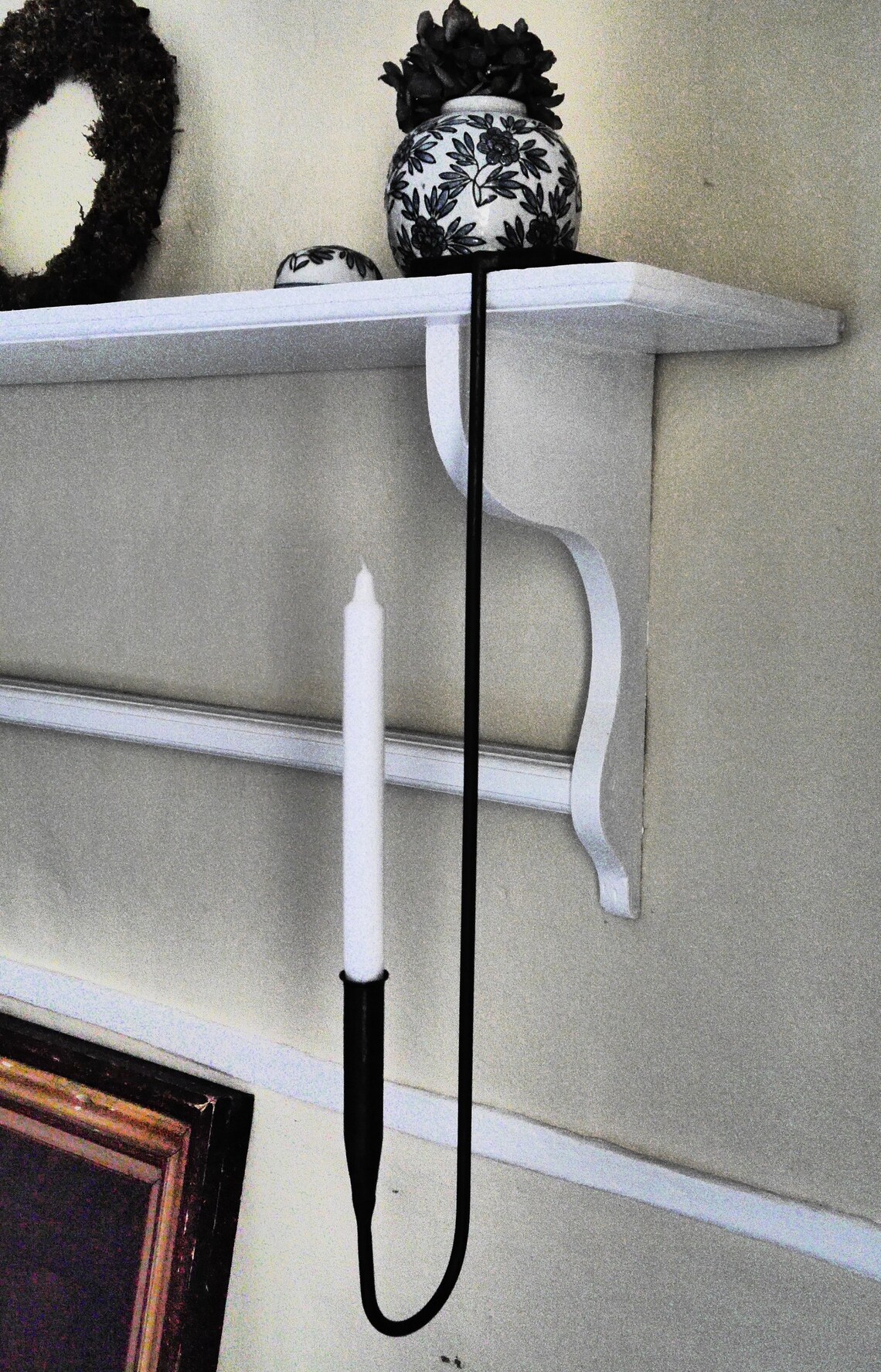 Set 2 Candle Holders Hanging for the Shelf Unique Pieces Etsy