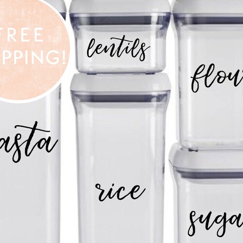 12 WHITE or BLACK Custom Pantry Labels for OXO / Storage Etsy