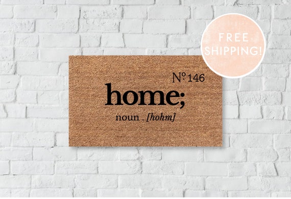Home Definition Custom Doormat With House Numbers Unique Modern Doormat Customized Closing Gift Housewarming Gift