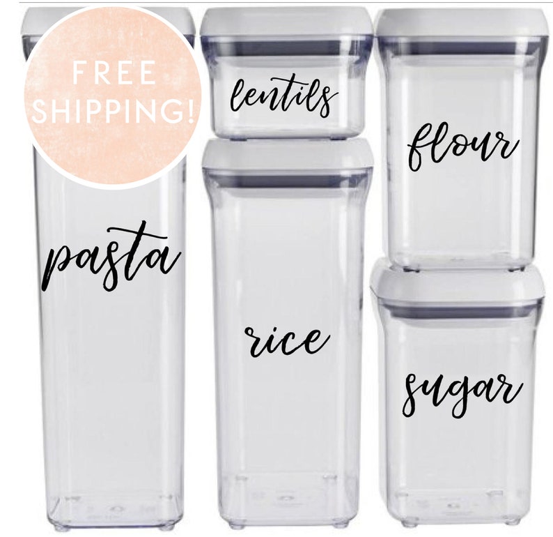 12 White Or Black Custom Pantry Labels For Oxo Storage Etsy