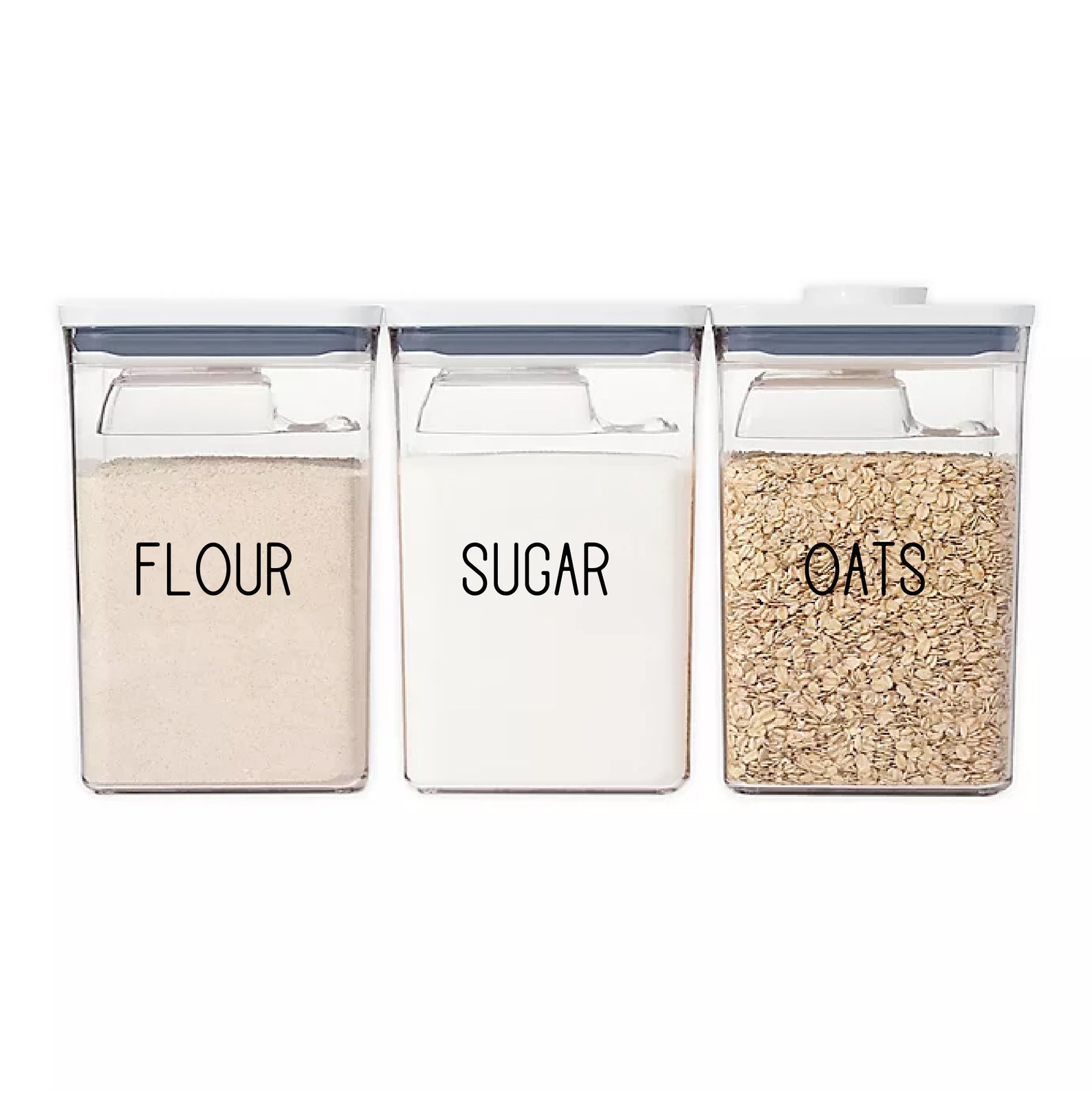 12 Custom Pantry Labels in Black for OXO / Storage Containers Etsy