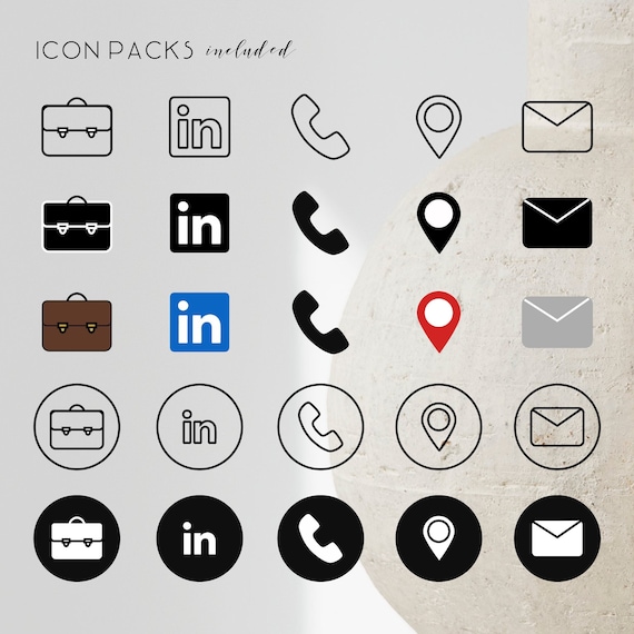 Riprendi i download delle icone, icone PNG per curriculum, sito Web, lettera di presentazione • Icone di contorno, icone colorate, icone contattami • ...