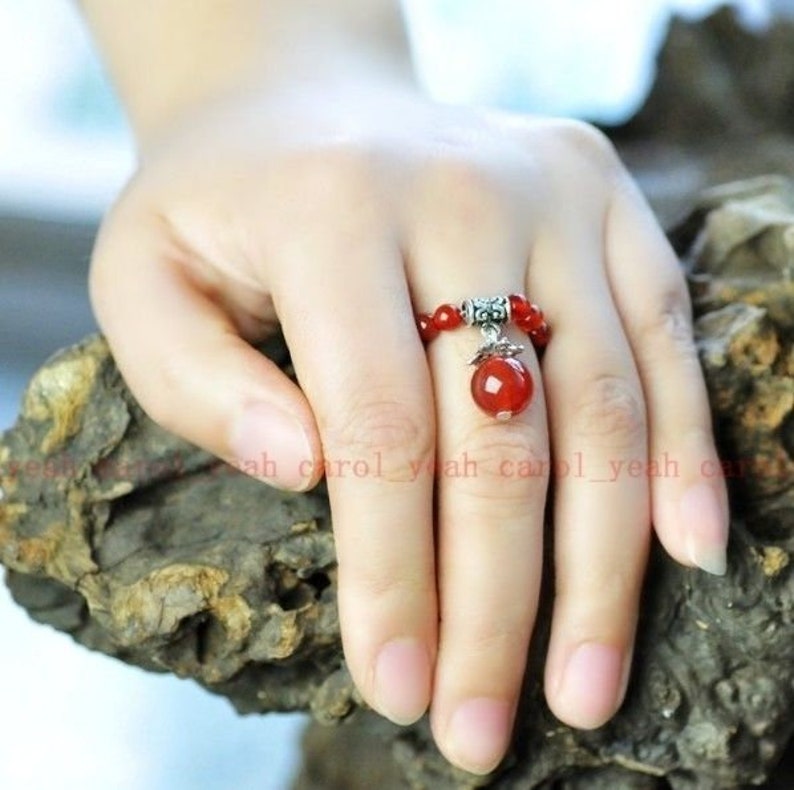 Carnelian Gemstone Stretch Ring