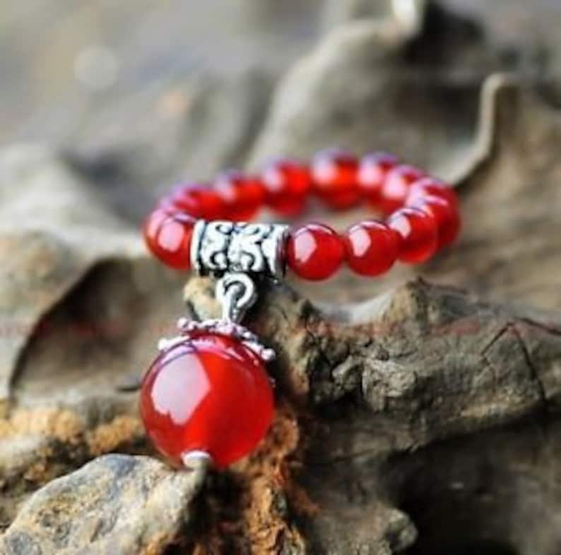 Carnelian Gemstone Stretch Ring