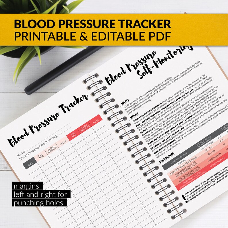 Blood Pressure Tracker Bullet Journal Medical Insert Etsy