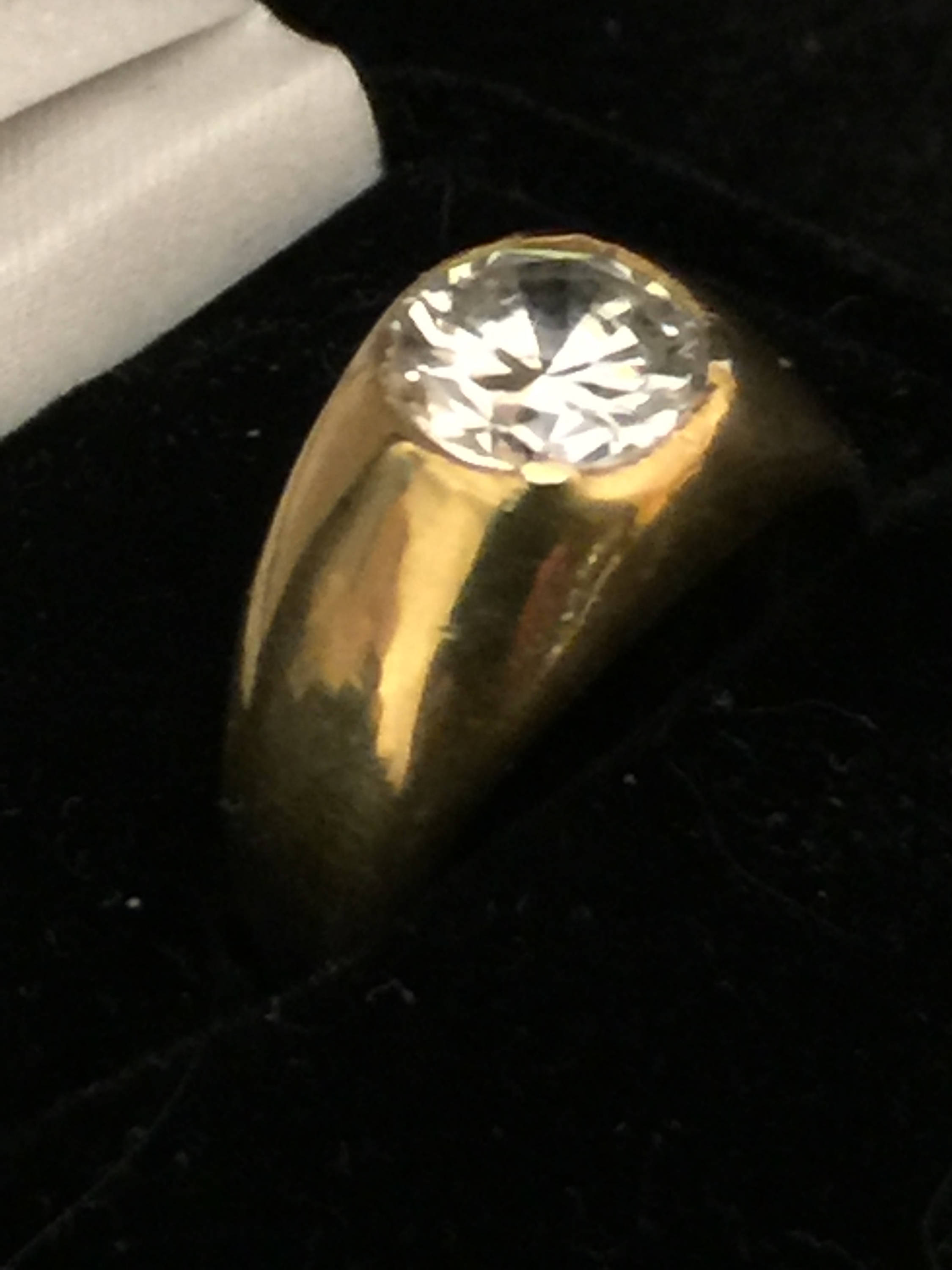 1kt Diamond Cz Lab Created 14kt Gold Men's Ring Size Etsy