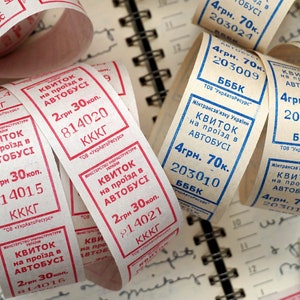 Vintage Ukraine Bus Tickets | Ukraine Ephemera | Mixed Media Paper | Scrapbook Supplies, Vintage Paper, Junk Journaling