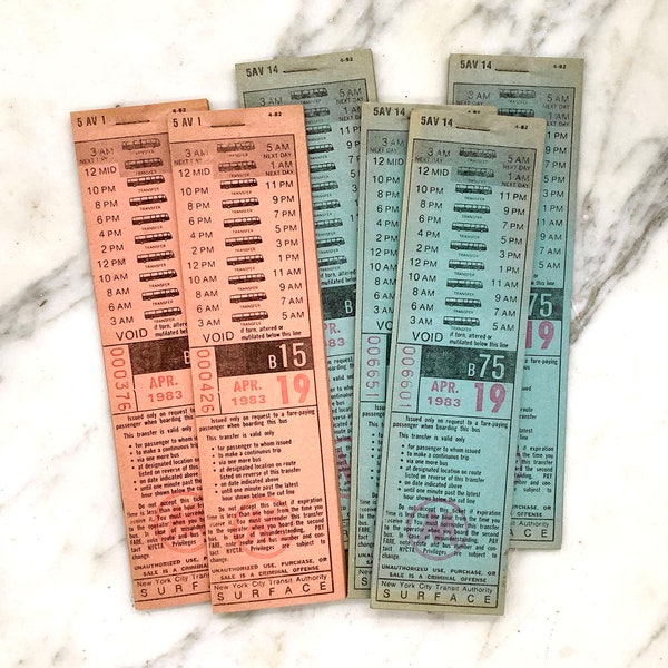 Vintage NYC Brooklyn Bus Ticket Book 1980s | New York City Travel Ephemera | Paper for Crafts, Junk Journal, Mixed Media, Scrapbooking