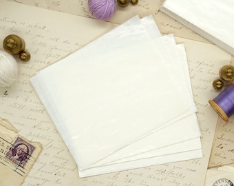 Vintage Glassine Paper Sheets - Set of 10 | Invitation Insert | Sheer Paper | Scrapbooking Supply, Wedding, Junk Journal