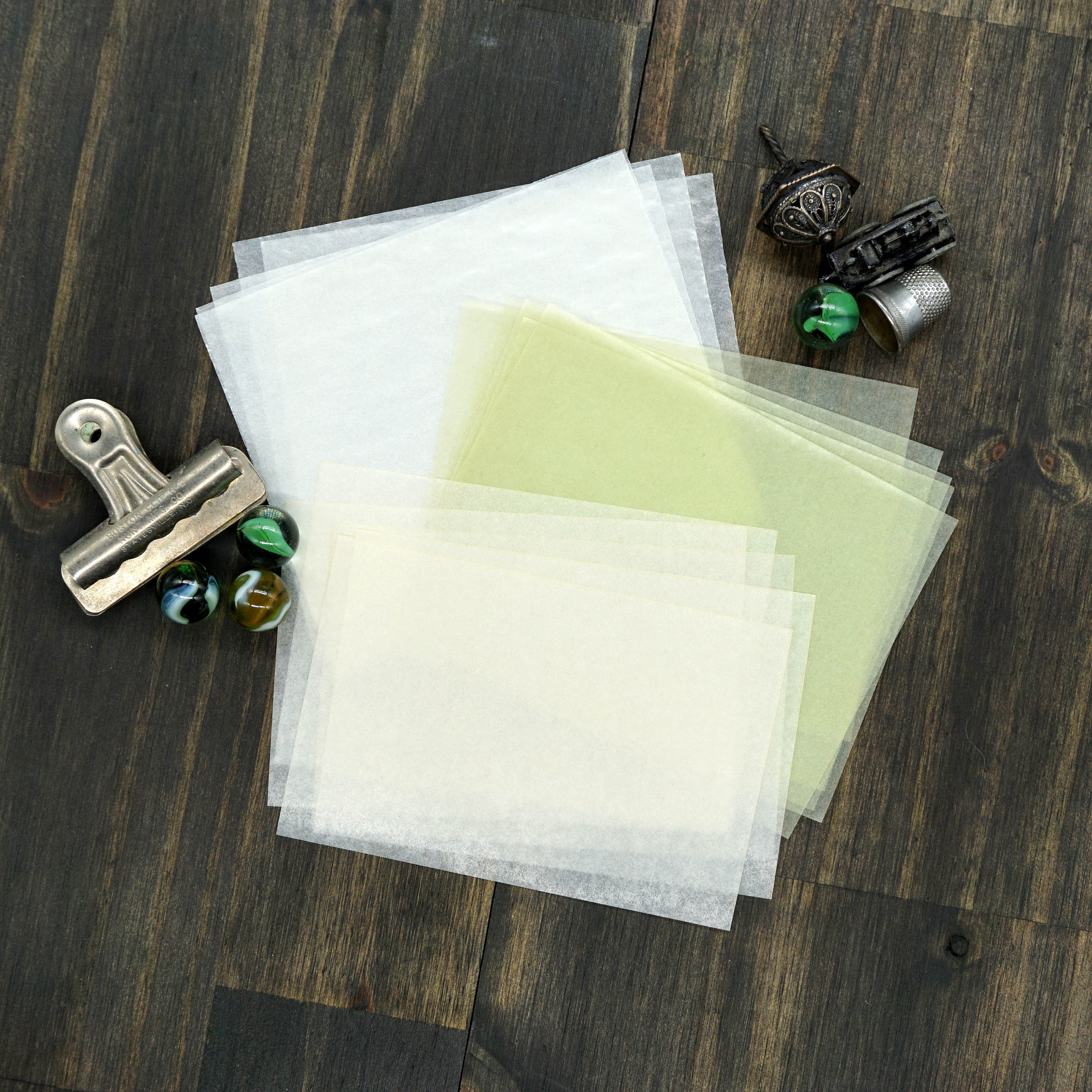 Vintage Glassine Paper Sheets Assortment Set of 30 Mixed Media