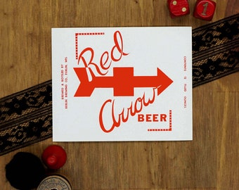 Vintage Red Arrow Beer Labels - Set of 3 | Beer Ephemera | Paper for Junk Journaling, Paper Art, Collage, Scrapbook Supplies