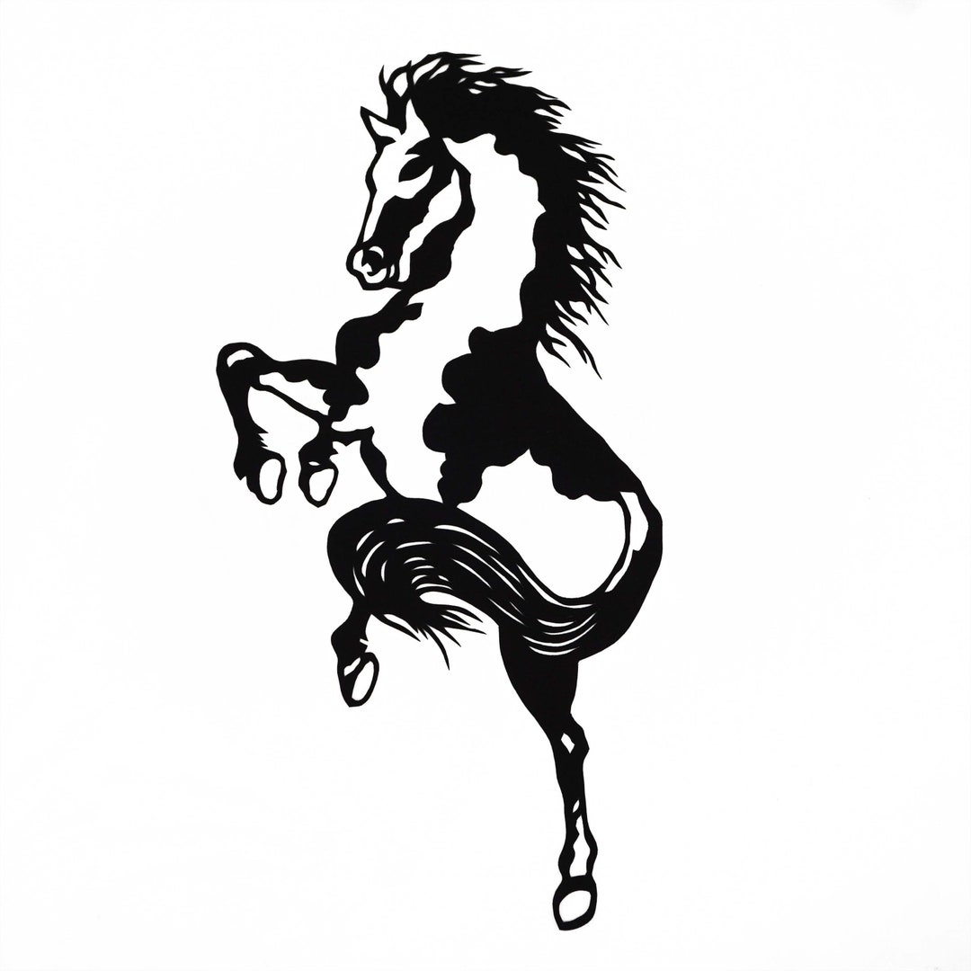 8 Vintage Black Horse Paper Cutting Silhouette Set Paper Etsy