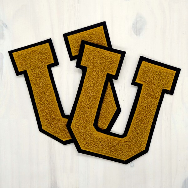 Vintage Varsity Letter U Patch | Retro Letterman Patch