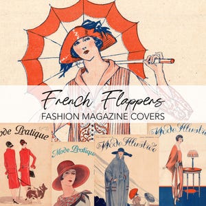 FRENCH FASHION Digital Download | Antique Vintage Art Deco Magazine | Flapper Printable Ephemera Kit | Junk Journal Instant Download