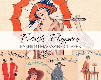 FRENCH FASHION Digital Download | Antique Vintage Art Deco Magazine | Flapper Printable Ephemera Kit | Junk Journal Instant Download