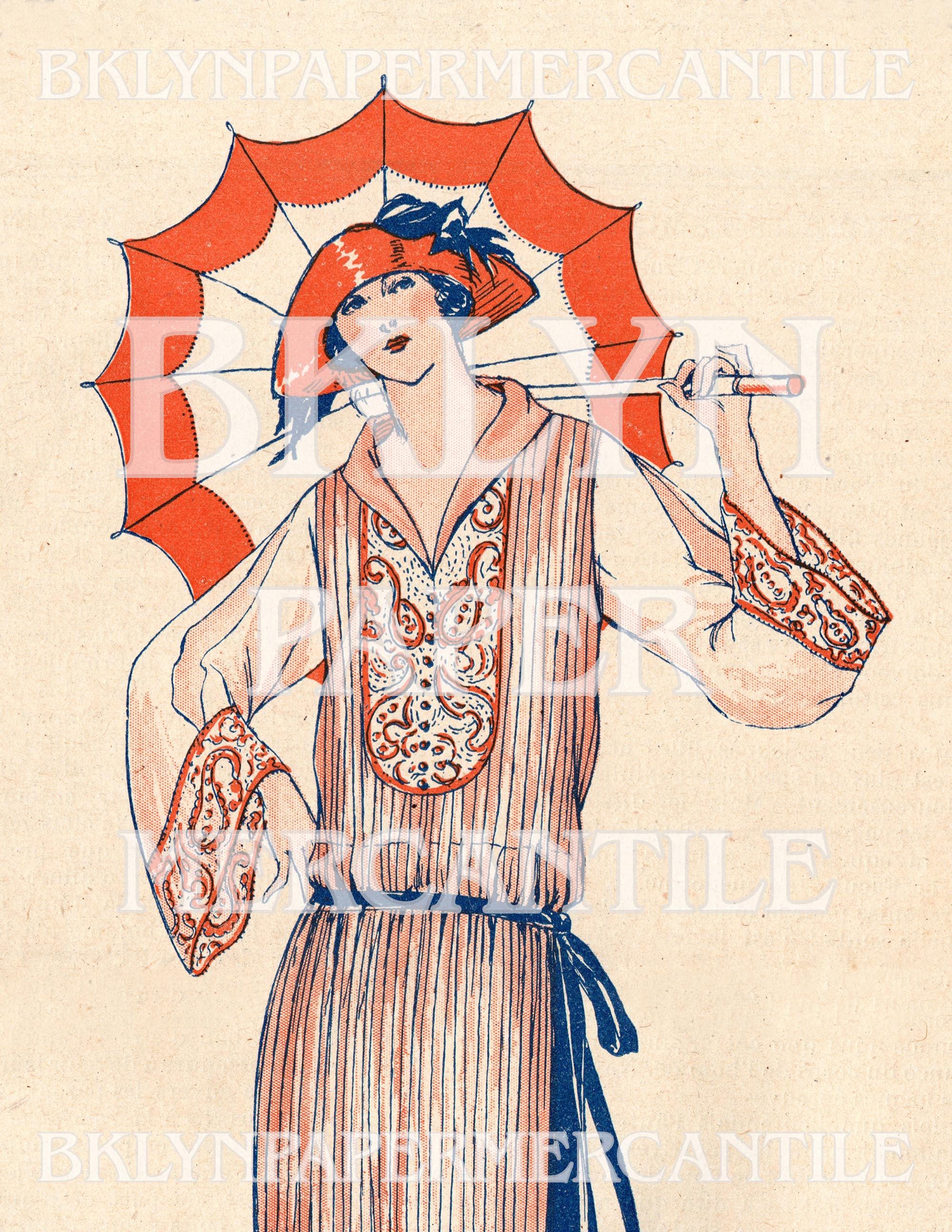 FRENCH FASHION Digital Download | Antique Vintage Art Deco Magazine | Flapper Printable Ephemera Kit | Junk Journal Instant Download