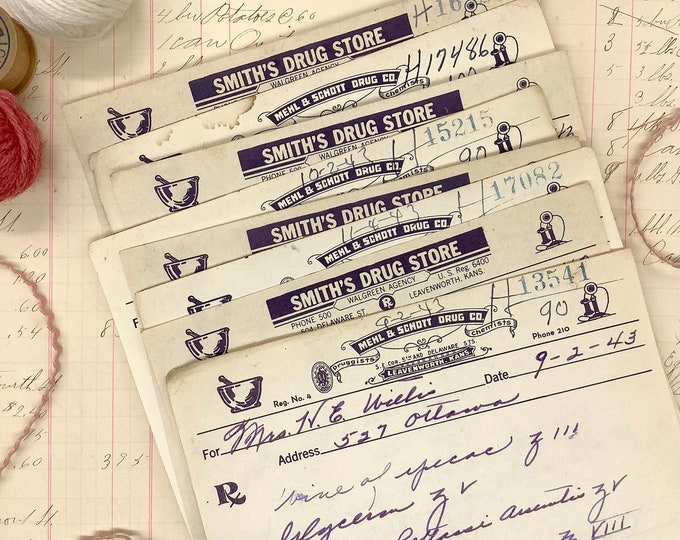 Vintage Pharmacy Prescription 1940s Kansas | Handwritten Doctor ...