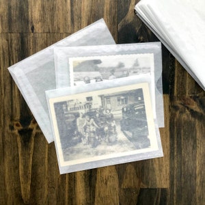 Vintage Glassine Envelopes | Set of 10 Glassine Negative Sleeves | Journal Pocket | Translucent Envelopes | Film Preservers | Travel Journal