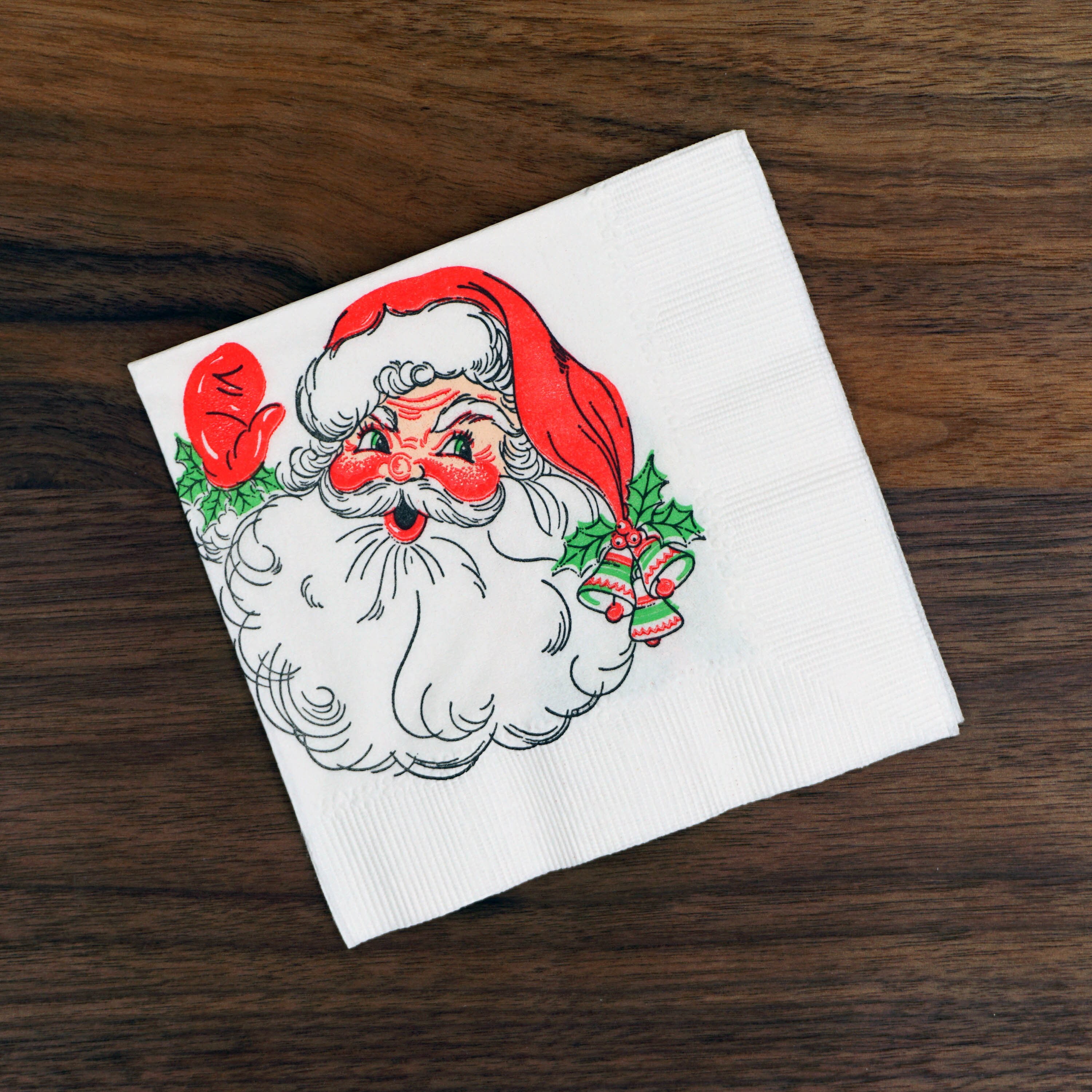 Vintage Christmas Santa Decoupage Napkins Set of 4 Kitsch Paper