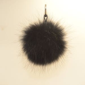 Black Raccoon Pompom Keyring