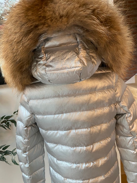Down Feather and Raccoon Fur Detachable Trim Jacket Size S - Etsy
