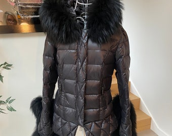 Down Feather and Raccoon Fur Detachable Trim Jacket Size S - Etsy