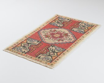 small vintage turkish oushak oriental bohemian boho persian moroccan boho tribal rug 2 x 3 rug area accent runner kitchen bathroom rug 2x3