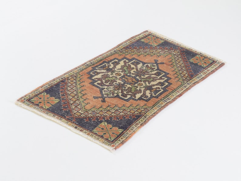 small vintage turkish oushak oriental bohemian boho persian moroccan boho tribal rug 2 x 3 rug area accent runner kitchen bathroom rug 2x3
