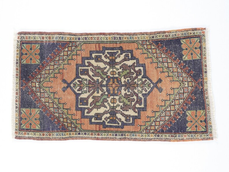 small vintage turkish oushak oriental bohemian boho persian moroccan boho tribal rug 2 x 3 rug area accent runner kitchen bathroom rug 2x3