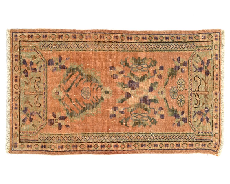 Small Vintage Turkish Oushak Oriental Bohemian Boho Persian Moroccan 