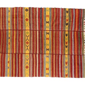 large vintage turkish oriental bohemian persian moroccan southwestern tribal rustic boho handmade striped area kilim rug 5x7 living room rug