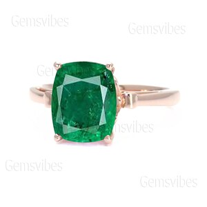Emerald Ring 925 Sterling Silver Ring For Women Everyday Jewelry Gift For Her Handmade Statement Ring May Birthstone Gemstone Emerald Ring