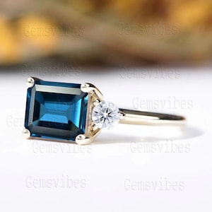 London Blue Topaz Ring For Women 925 Sterling Silver Ring Wedding Anniversary Gift For Her Handmade Gemstone Topaz Ring Elegant Dainty Ring