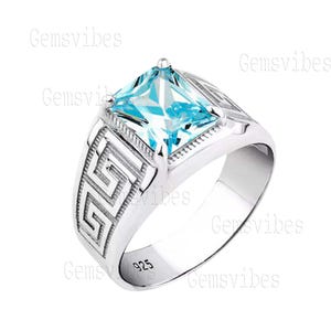 Stunning Blue Topaz Ring 925 Sterling Silver Ring Natural Gemstone Topaz Ring For Men December Birthstone Ring Bold Statement Delicate Ring