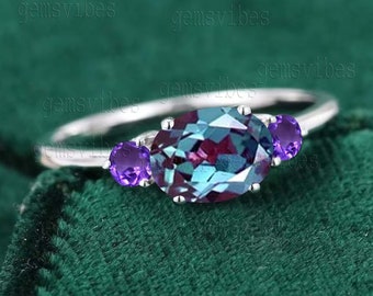 Alexandrite, bague d'un milliard en argent sterling, fiançailles, bijoux de mariage, cadeau d'anniversaire
