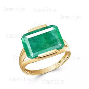 Colombian Emerald Ring Handmade Sterling Silver Fine Jewelry Natural Gemstone Ring For Women Mother&#39;s Day Gift For Her Faceted Emerald Ring