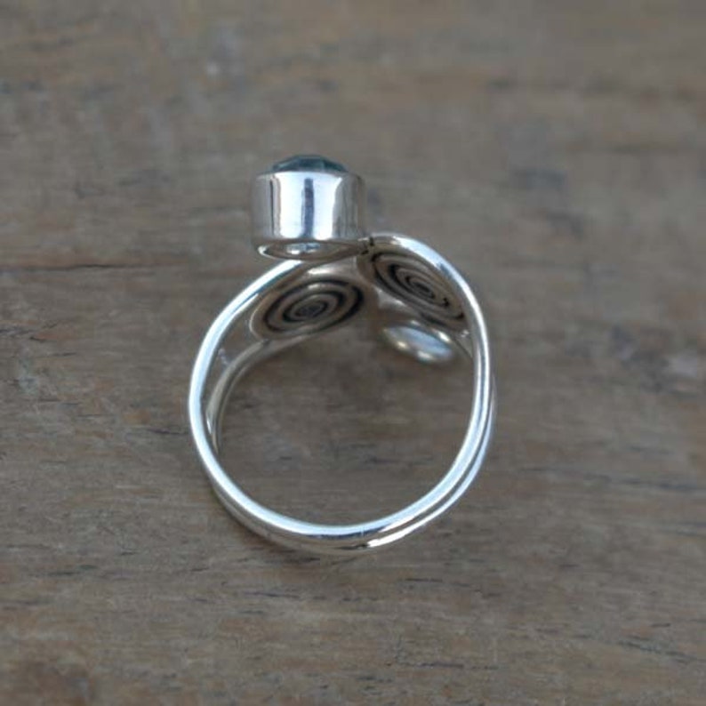 Silver Beautiful Blue Topaz Ring,Blue Topaz Ring,Solid 925 Sterling Silver Faceted Topaz Ring,Mother/'s Day Special Gift,Handmade Jewelry