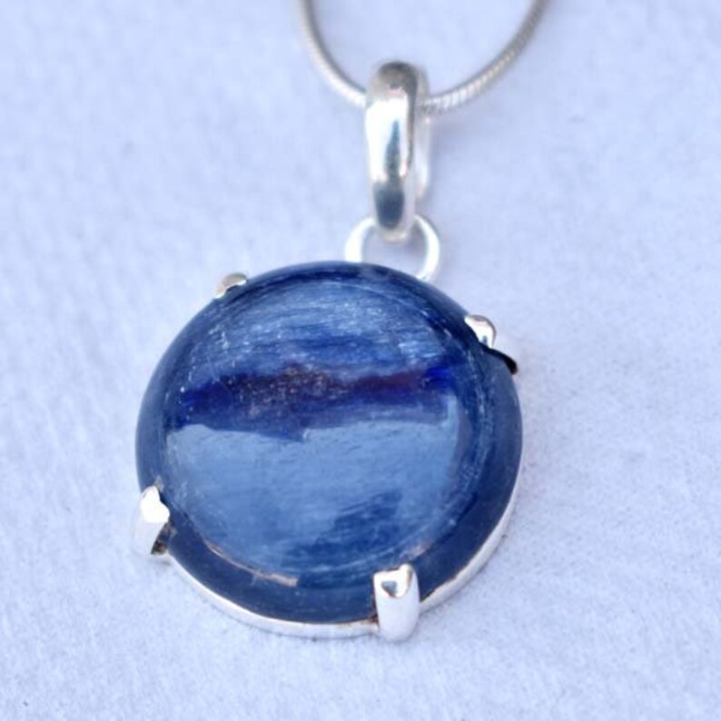 Natural Kyanite Pendant,Kyanite Pendant,Handmade 925 Sterling Silver Pendant,Blue Gemstone Pendant,Birthstone Gift Pendant,Gift for her