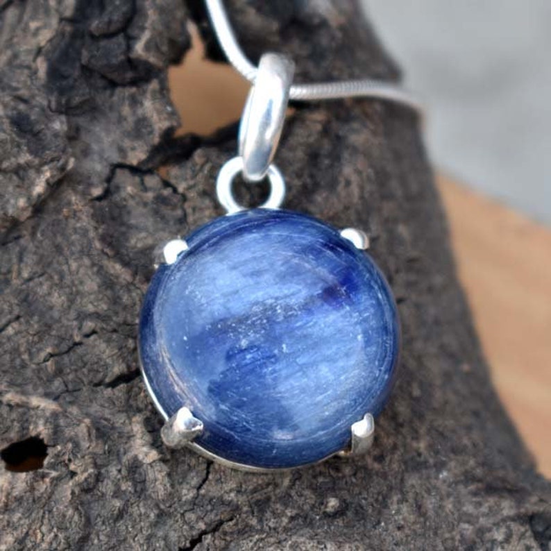 Natural Kyanite Pendant,Kyanite Pendant,Handmade 925 Sterling Silver Pendant,Blue Gemstone Pendant,Birthstone Gift Pendant,Gift for her