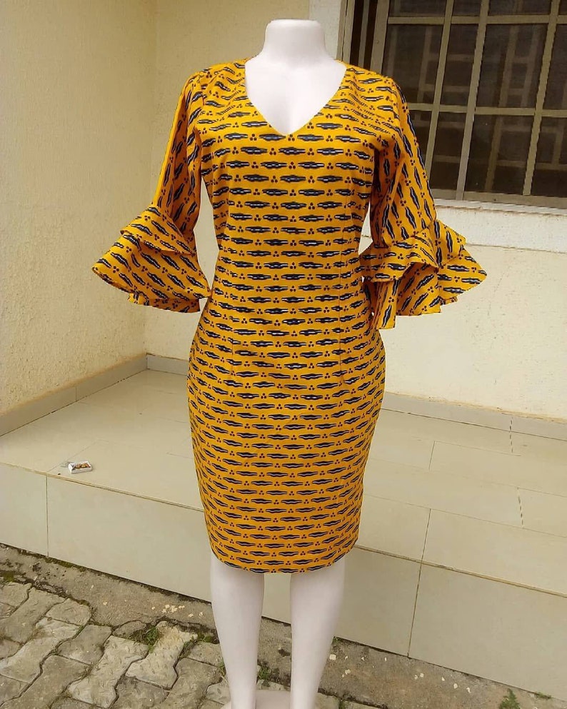 african print midi dress