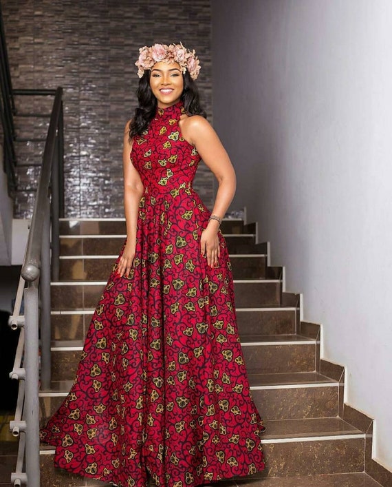 Ankara Print Maxi Gown – Yoma Fashion Boutique