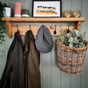 Rustic Reclaimed Wooden Coat Rack With Shelf/wall Mounted/ Coat Hooks - Etsy