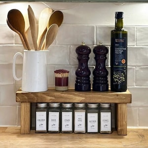 Worktop riser/worktop shelf/space saver hand crafted from reclaimed wood