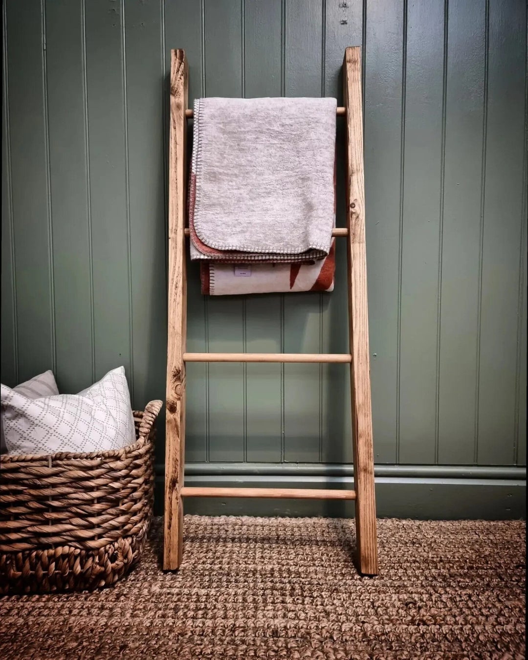 Rustic Wooden Blanket Ladder Towel Ladder display Ladder clothes Ladder Hand Crafted Etsy Ireland