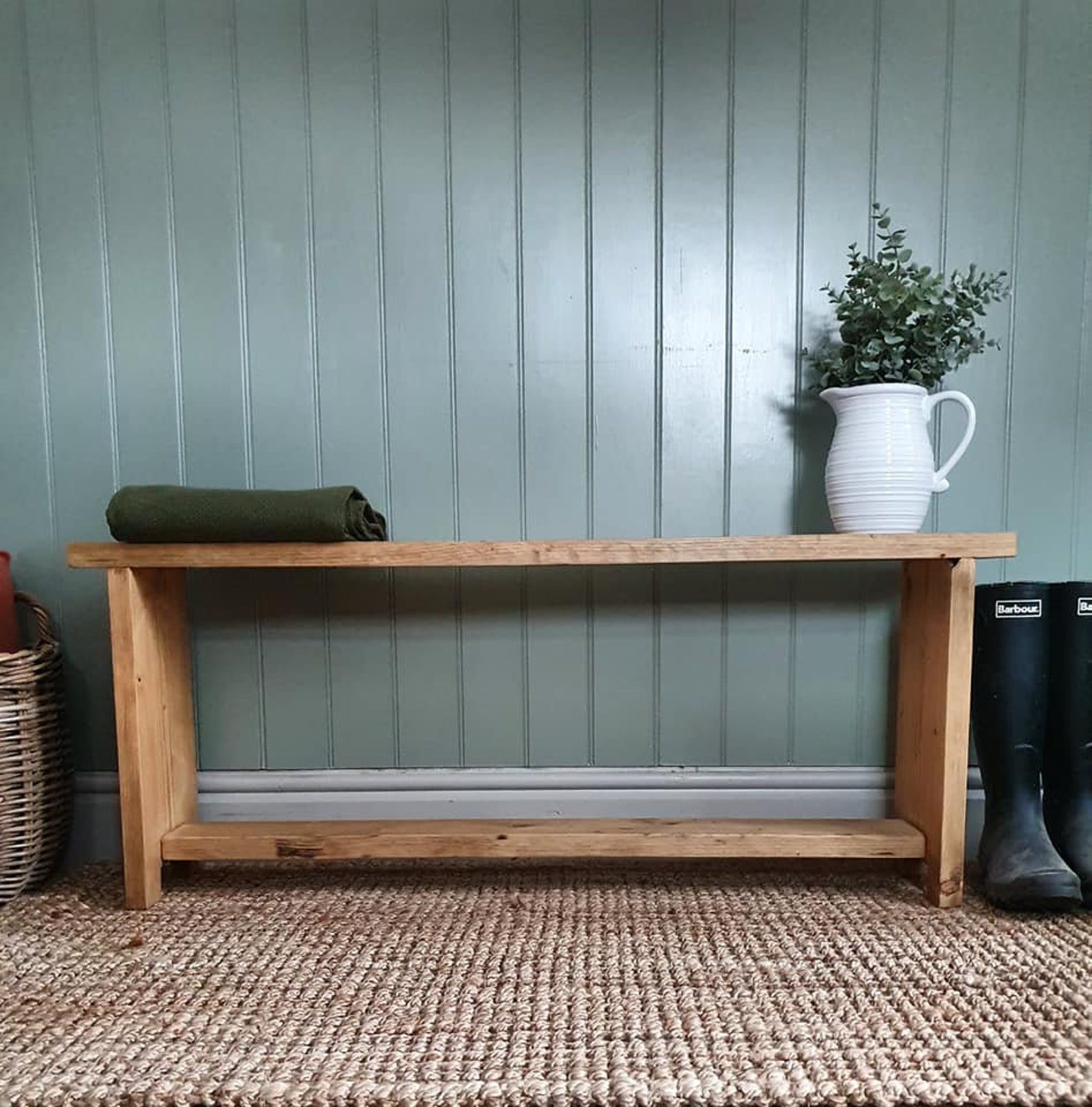 Rustic Reclaimed Wooden Bench / Hall Bench / Farmhouse Bench / - Etsy
