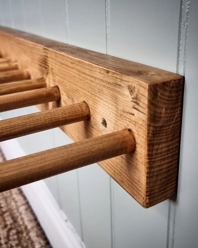 Wall Mounted Reclaimed Timber Welly Rack / Shoe Rack / Boot Etsy UK