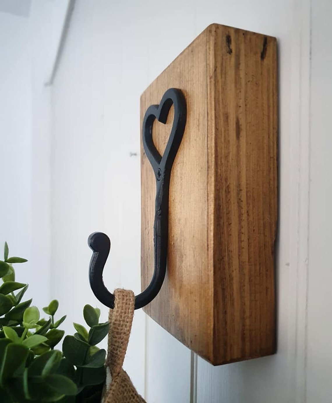 Rustic Reclaimed Single Heart Hook Wall Mounted Etsy UK